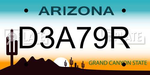 D3A79R Arizona License Plate