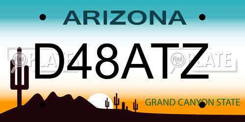 D48ATZ Arizona License Plate