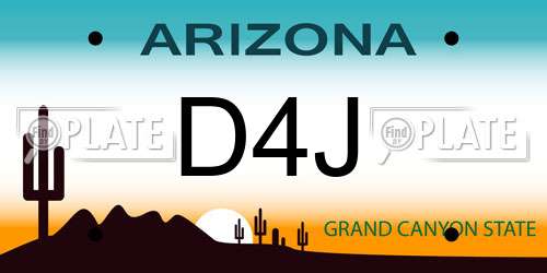 D4J Arizona License Plate