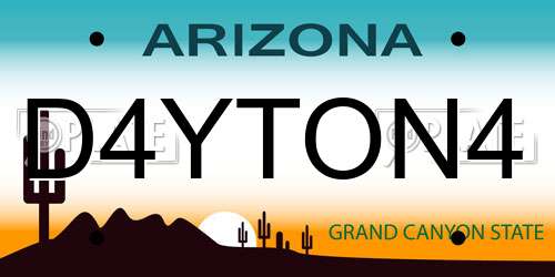 D4YTON4 Arizona License Plate