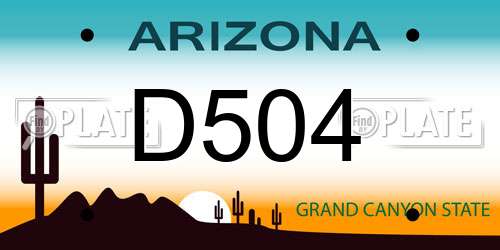 D504 Arizona License Plate