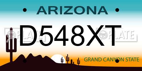 D548XT Arizona License Plate