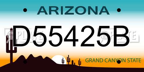 D55425B Arizona License Plate