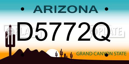 D5772Q Arizona License Plate