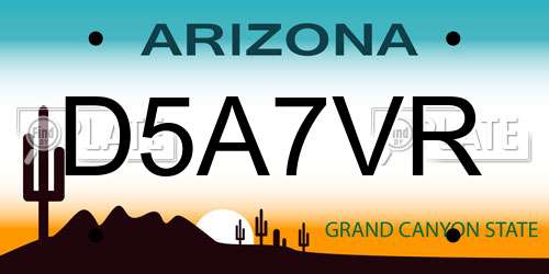 D5A7VR Arizona License Plate