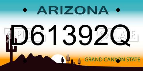 D61392Q Arizona License Plate