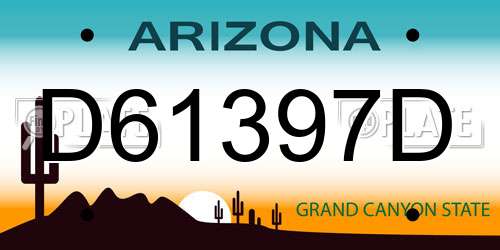 D61397D Arizona License Plate