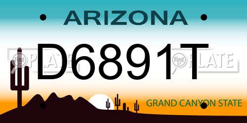 D6891T Arizona License Plate