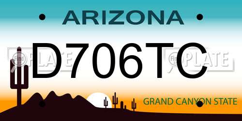 D706TC Arizona License Plate