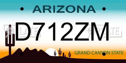 D712ZM Arizona License Plate