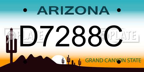 D7288C Arizona License Plate