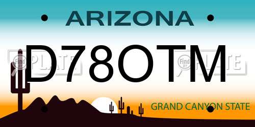 D78OTM Arizona License Plate