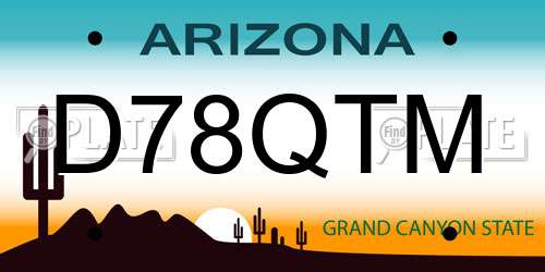 D78QTM Arizona License Plate