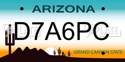 D7A6PC Arizona License Plate