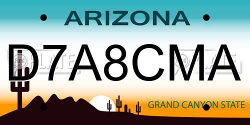 D7A8CMA Arizona License Plate