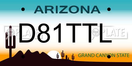 D81TTL Arizona License Plate