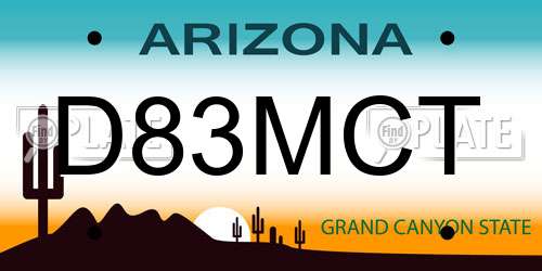 D83MCT Arizona License Plate