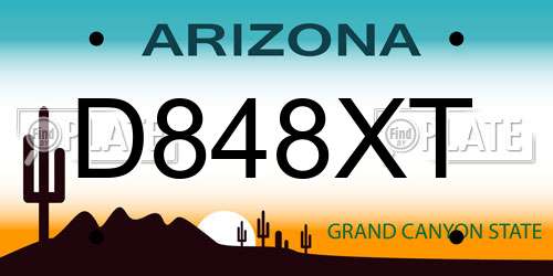 D848XT Arizona License Plate