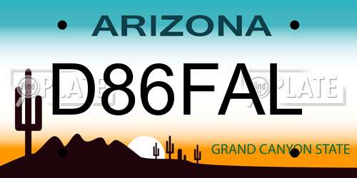 D86FAL Arizona License Plate