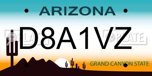 D8A1VZ Arizona License Plate