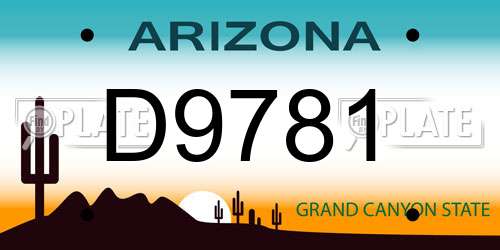 D9781 Arizona License Plate