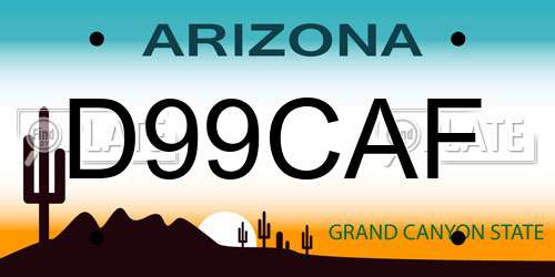D99CAF Arizona License Plate