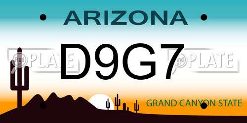 D9G7 Arizona License Plate
