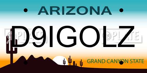 D9IGOLZ Arizona License Plate