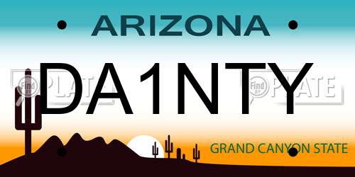 DA1NTY Arizona License Plate