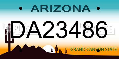 DA23486 Arizona License Plate