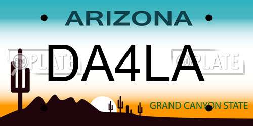 DA4LA Arizona License Plate
