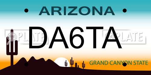 DA6TA Arizona License Plate