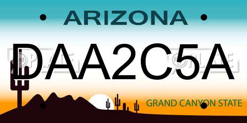 DAA2C5A Arizona License Plate