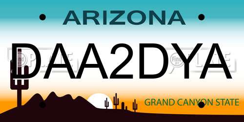 DAA2DYA Arizona License Plate