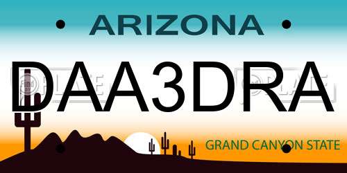 DAA3DRA Arizona License Plate