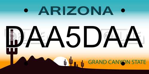 DAA5DAA Arizona License Plate