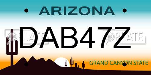 DAB47Z Arizona License Plate