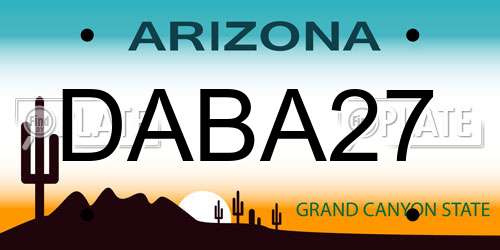 DABA27 Arizona License Plate