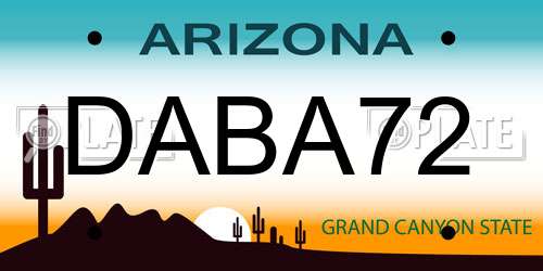 DABA72 Arizona License Plate