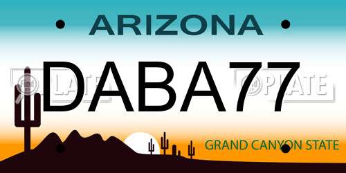 DABA77 Arizona License Plate