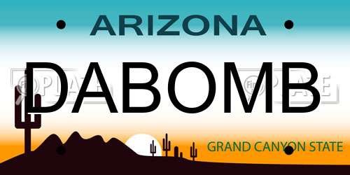 DABOMB Arizona License Plate