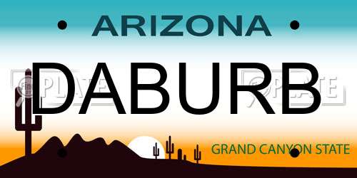 DABURB Arizona License Plate