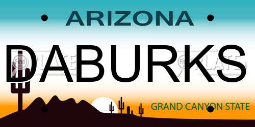 DABURKS Arizona License Plate