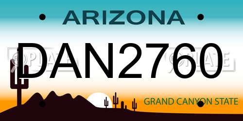 DAN2760 Arizona License Plate
