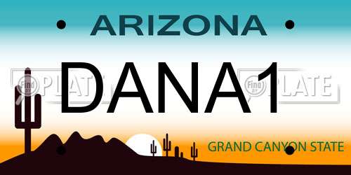 DANA1 Arizona License Plate