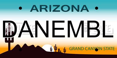 DANEMBL Arizona License Plate