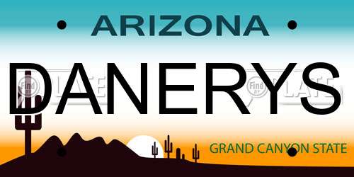 DANERYS Arizona License Plate
