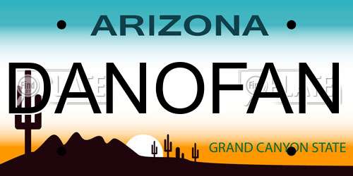 DANOFAN Arizona License Plate