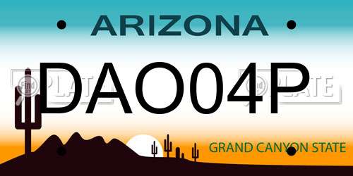DAO04P Arizona License Plate