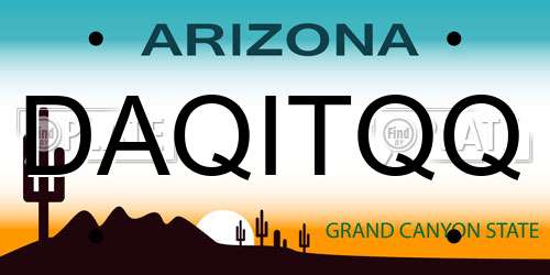 DAQITQQ Arizona License Plate